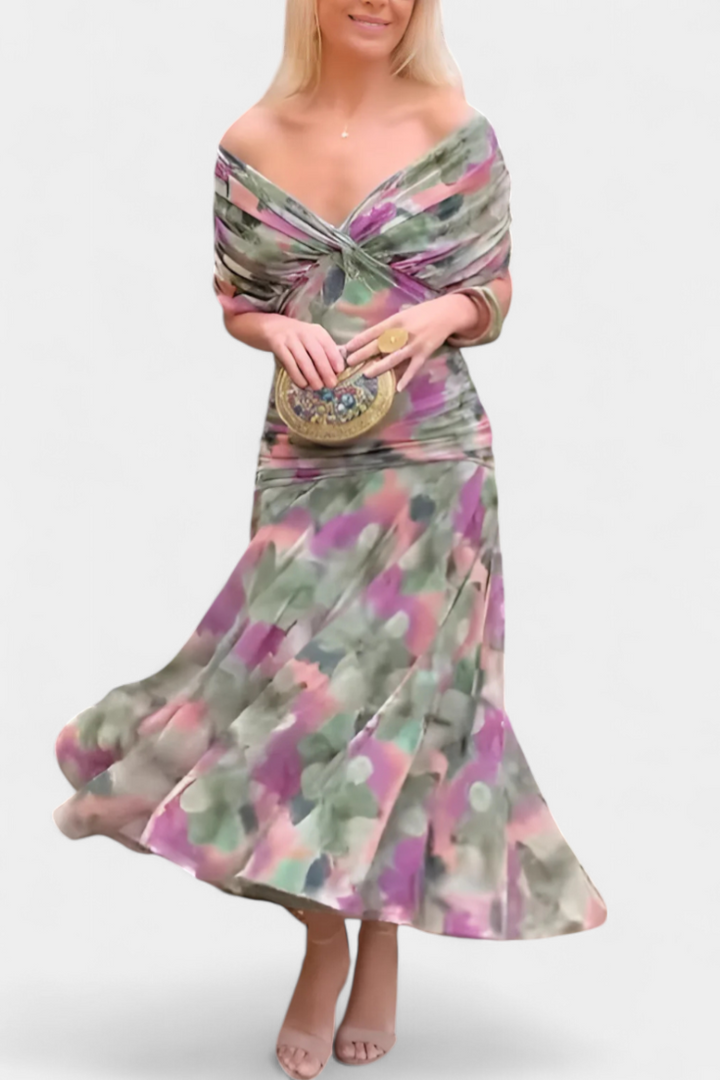Natalia | Women's Maxi Evening Dress with Off-the-Shoulders