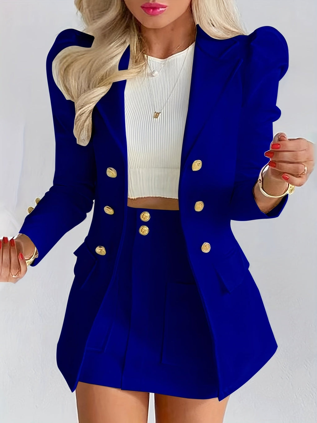 Costume deux-pièces ajusté pour femme