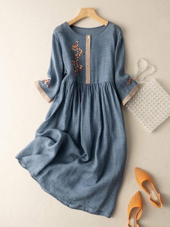Midi Embroidered Summer Dress
