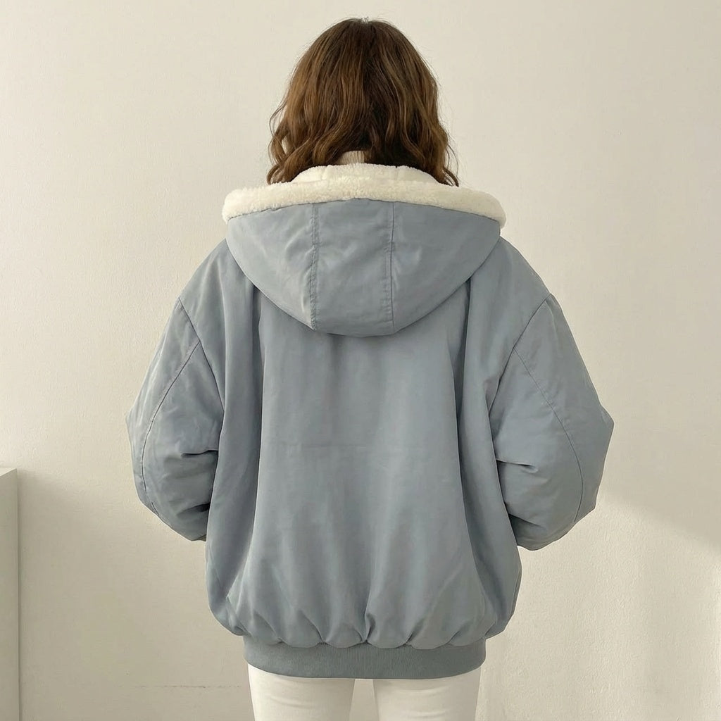 Women's Reversible Teddy Bomber Jacket