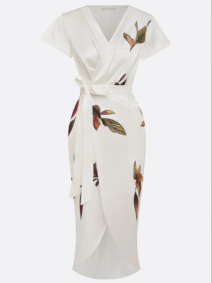 Women's Wedding Guest Wrap Midi Dress