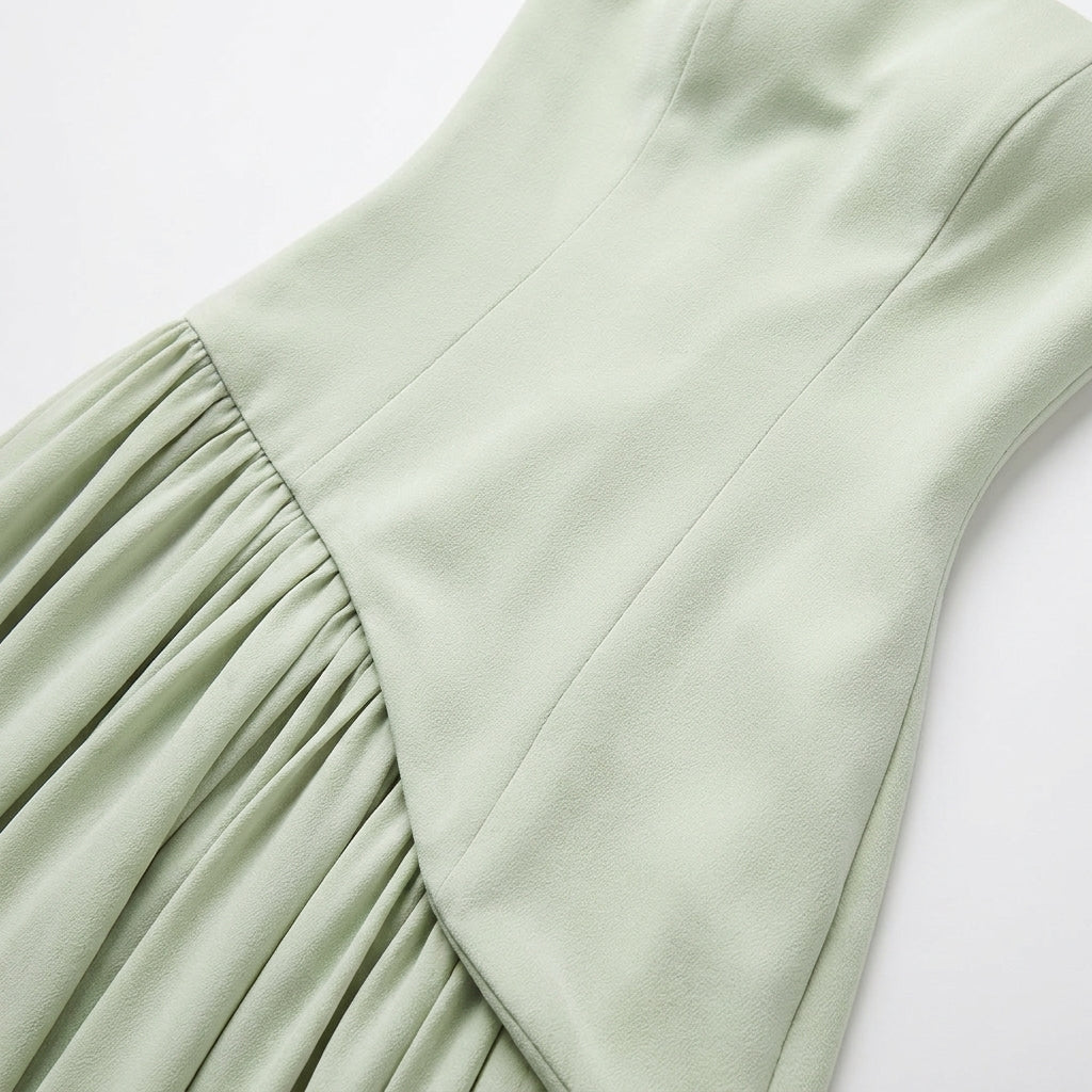 Women's Strapless Pleated Maxi Dress