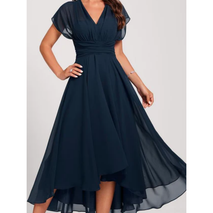 Women's V-Neck Wrap Midi Dress