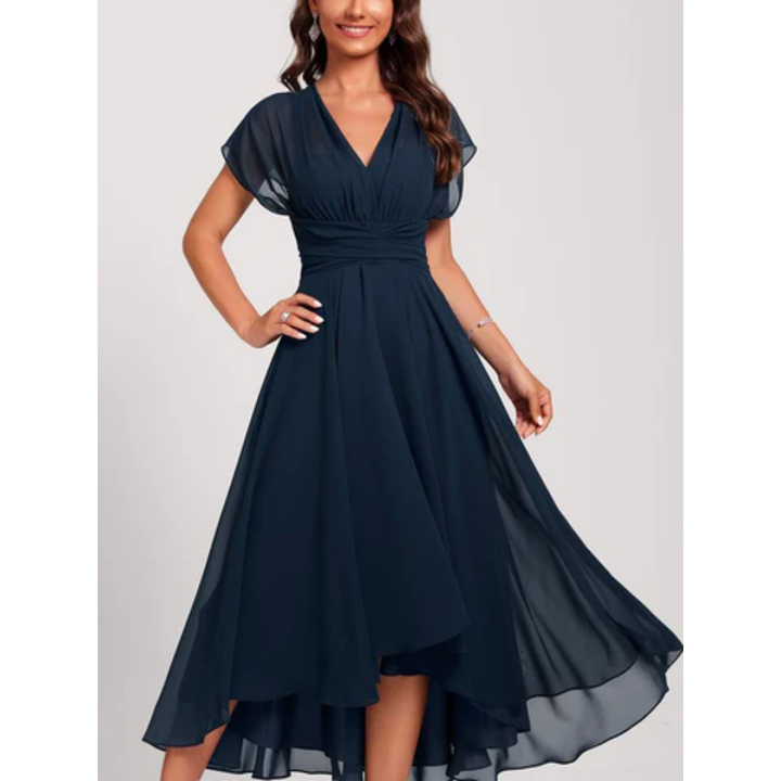 Women's V-Neck Wrap Midi Dress