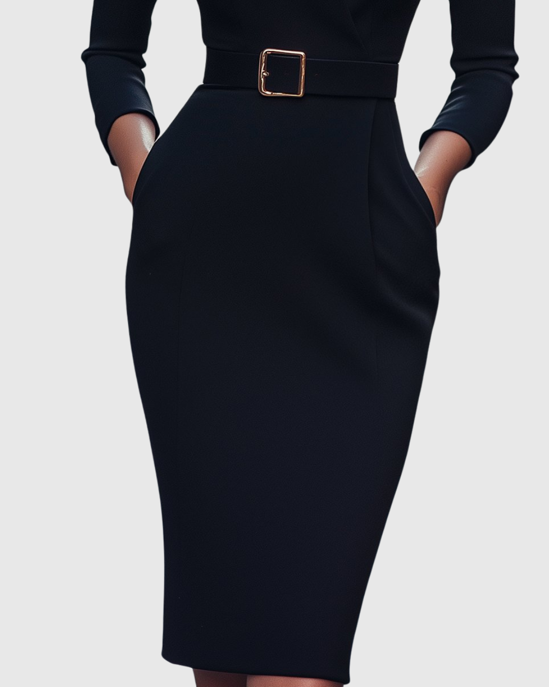 Joanna | Women's Midi Dress Fitted with a Belt