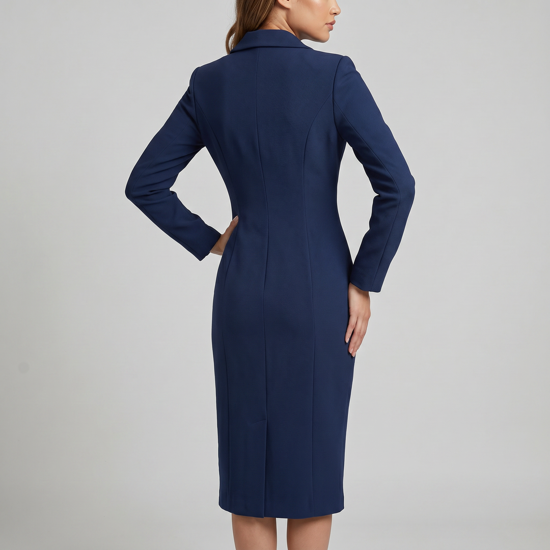 Renata | Elegant Midi Dress with Collar