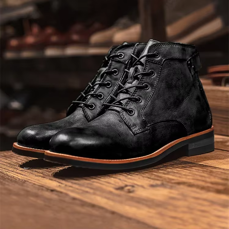 Botines casuales con cordones para hombre