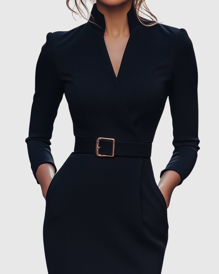Joanna | Women's Midi Dress Fitted with a Belt