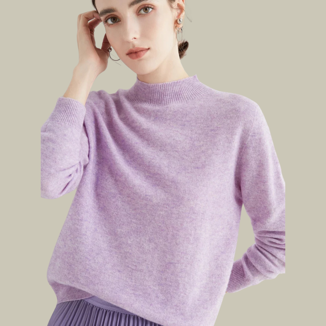 Damenpullover aus Merinowolle mit Rollkragen