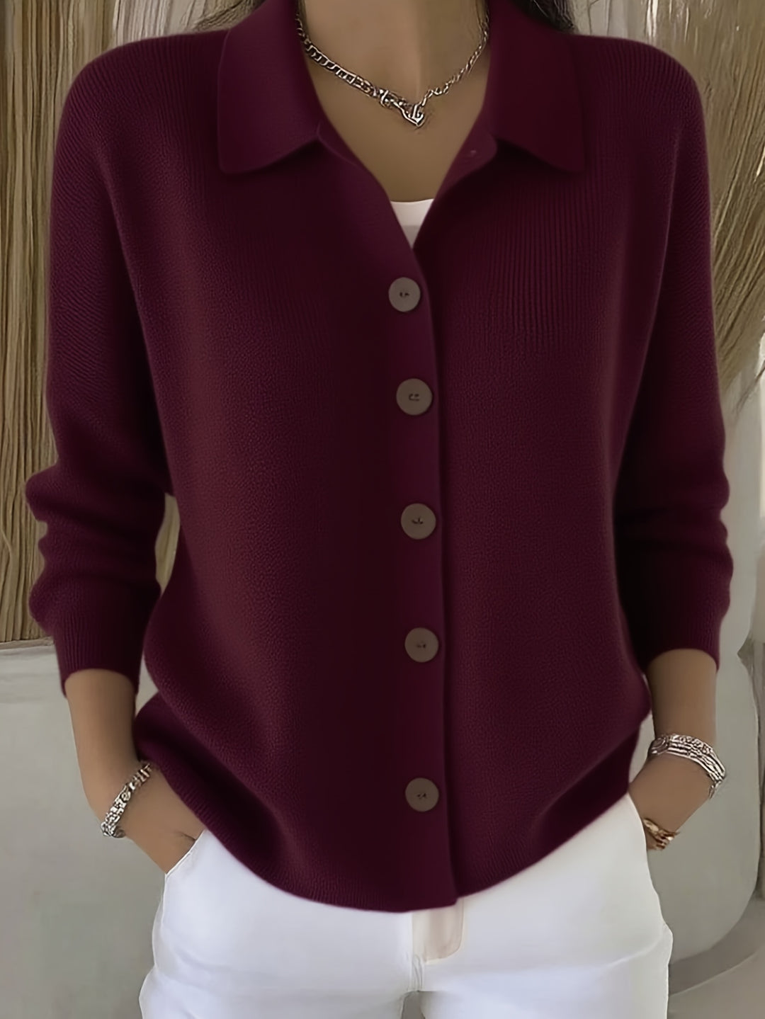 Women's Casual Button-Up Cardigan