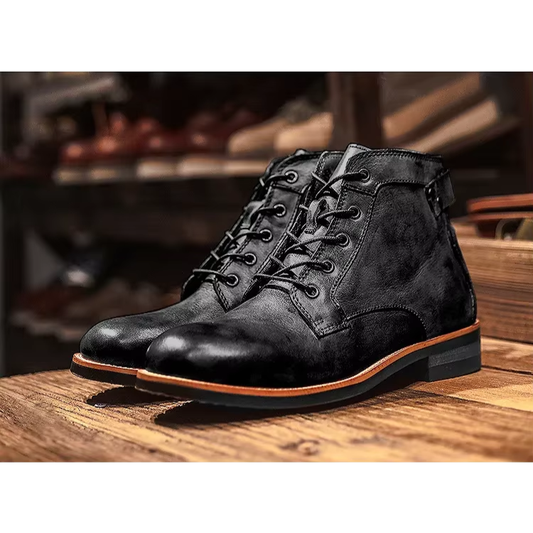 Botines casuales con cordones para hombre
