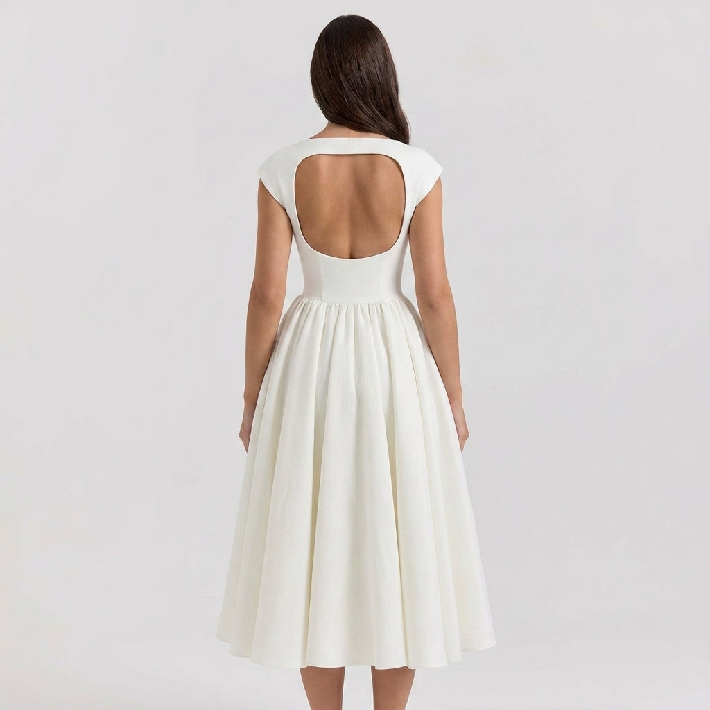 Women's Cap Sleeve Midi Dress