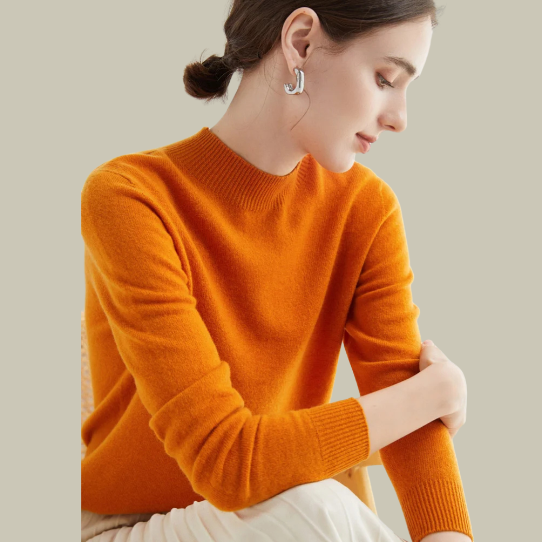 Damenpullover aus Merinowolle mit Rollkragen