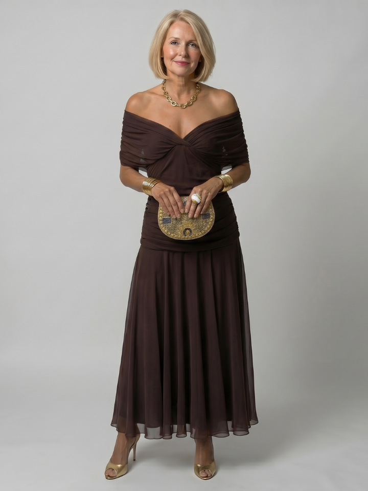 Women's Off Shoulder Midi Dress
