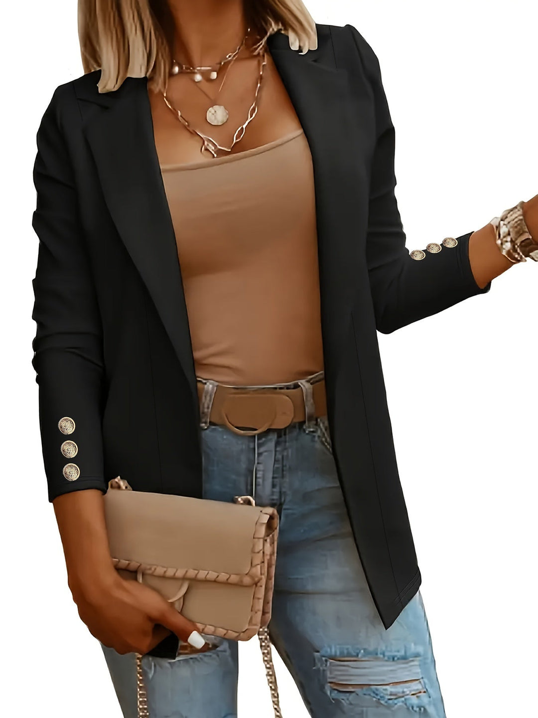 Women's Mid-Length Lapel Coat