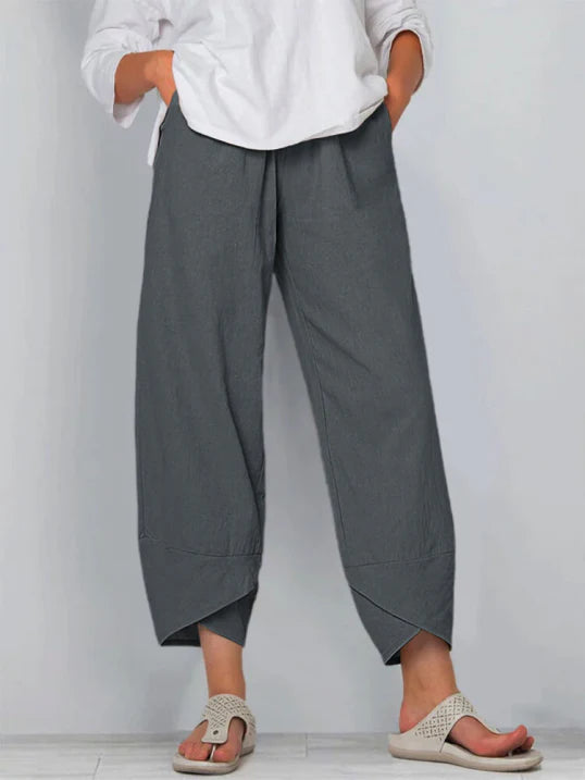 Women's Summer Cropped Straight Cut Trousers for Everyday Styles