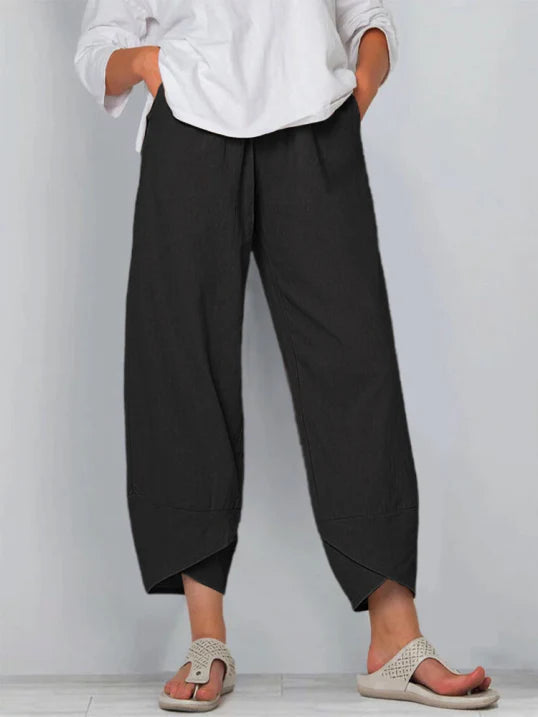 Women's Summer Cropped Straight Cut Trousers for Everyday Styles
