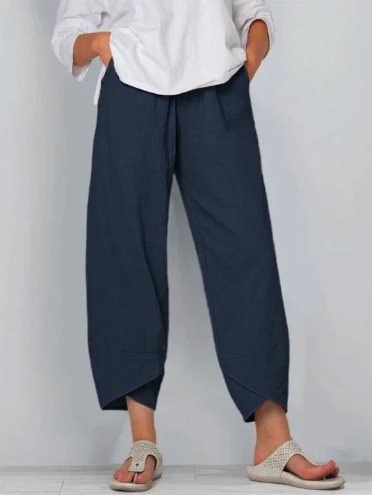 Women's Summer Cropped Straight Cut Trousers for Everyday Styles