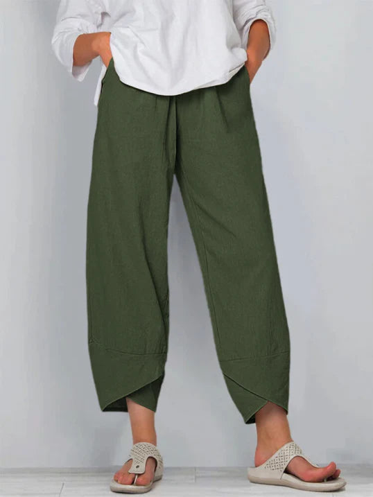 Women's Summer Cropped Straight Cut Trousers for Everyday Styles