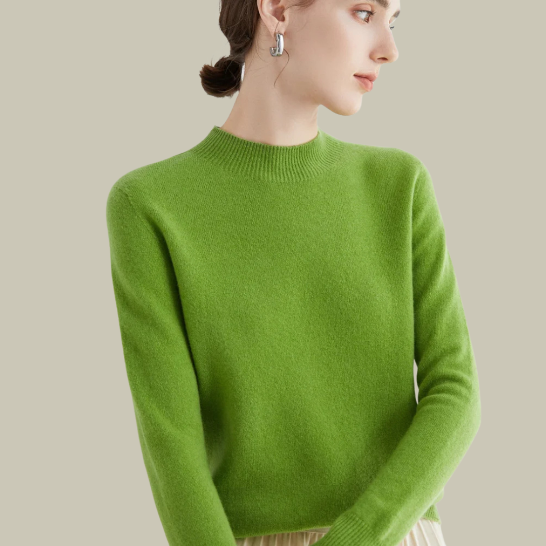 Damenpullover aus Merinowolle mit Rollkragen