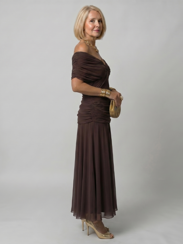 Women's Off Shoulder Midi Dress