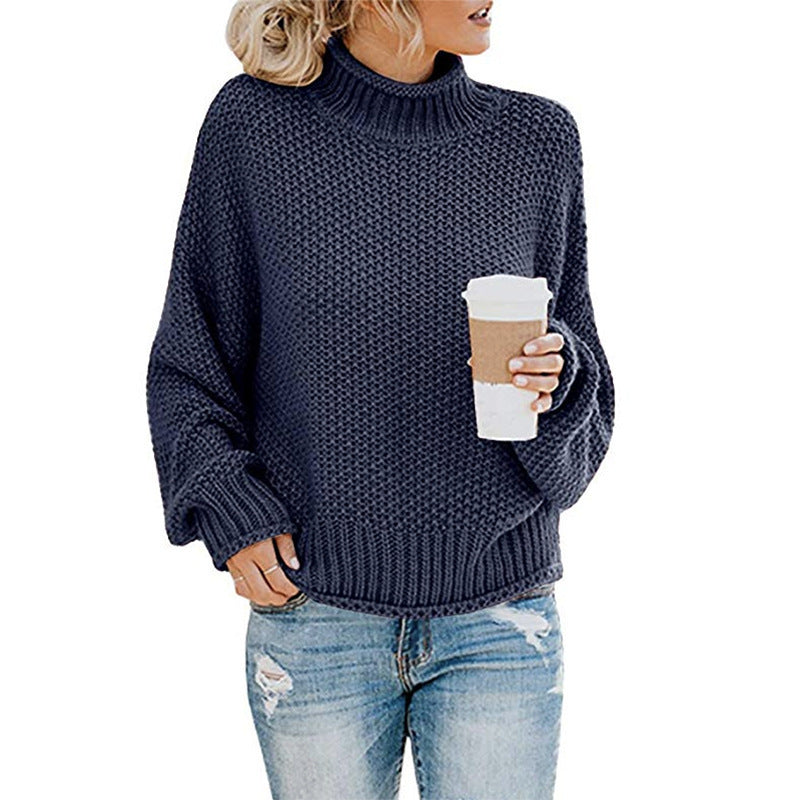 Maglione da donna in maglia grossa a collo alto