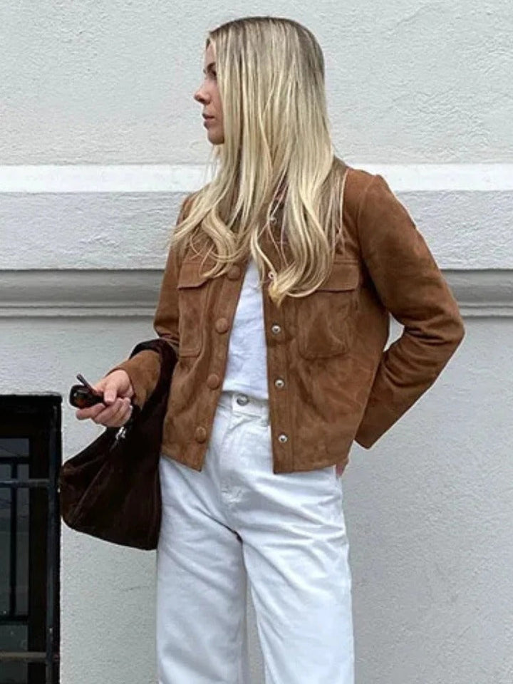 Women's Suede Effect Shirt Jacket
