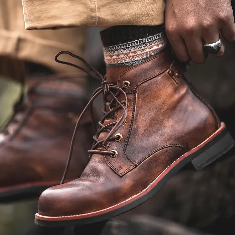 Botines casuales con cordones para hombre