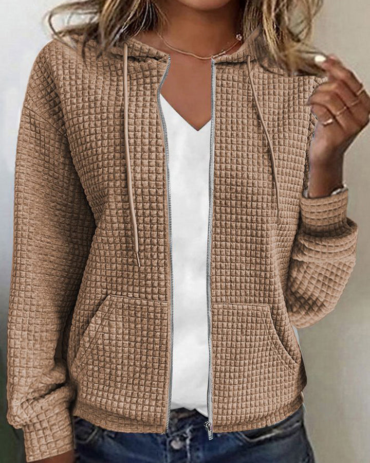 Women's Textured Zip-Up Hoodie