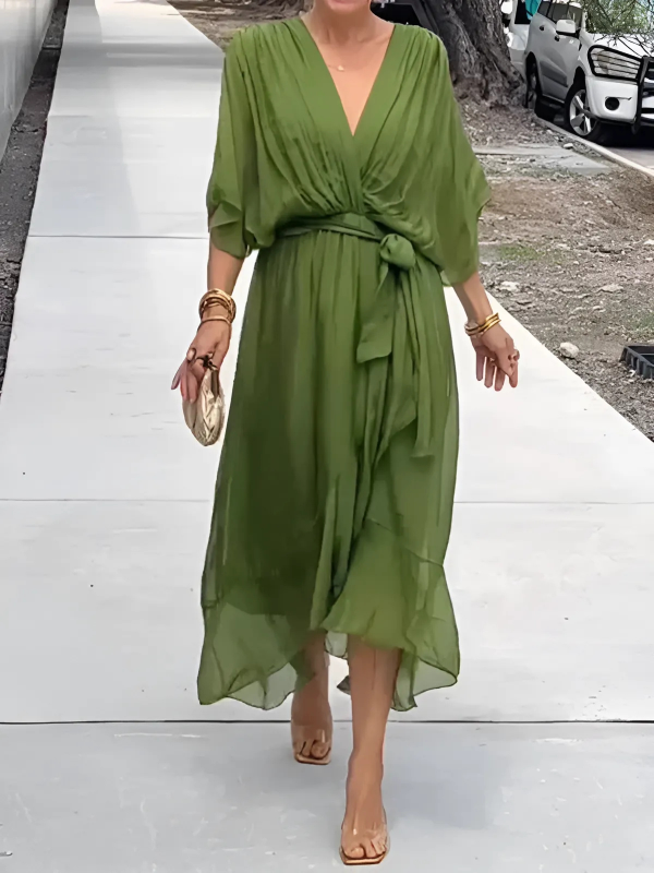 Magda | Elegant Midi Wrap Dress