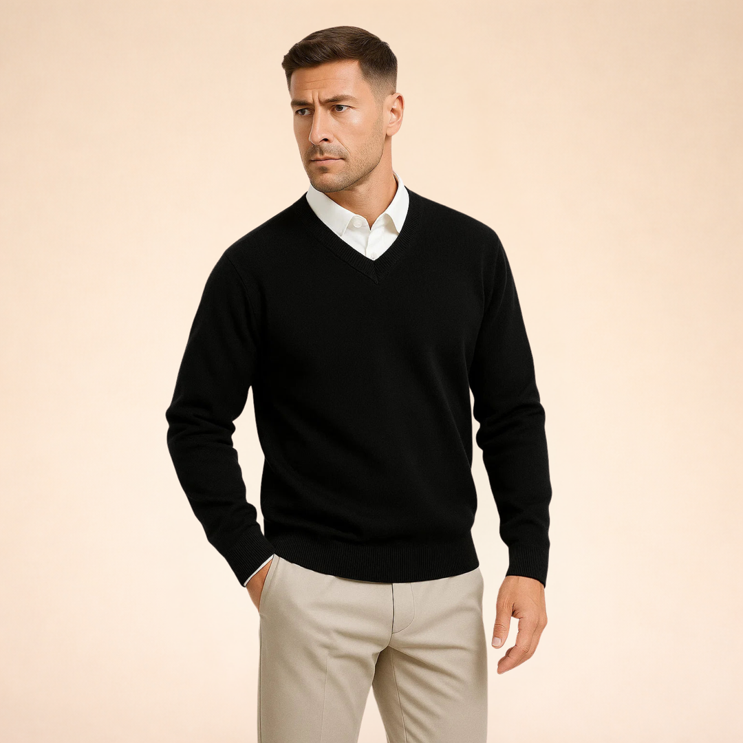 Men's Cashmere V-Neck Jumper