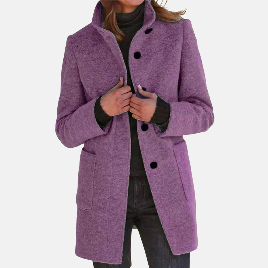 Women's Knee-Length Button-Front Coat