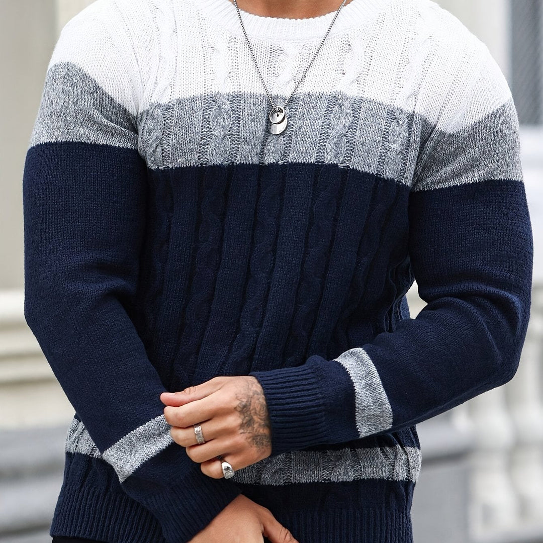 Men's Cable Knit Crew Neck Jumper
