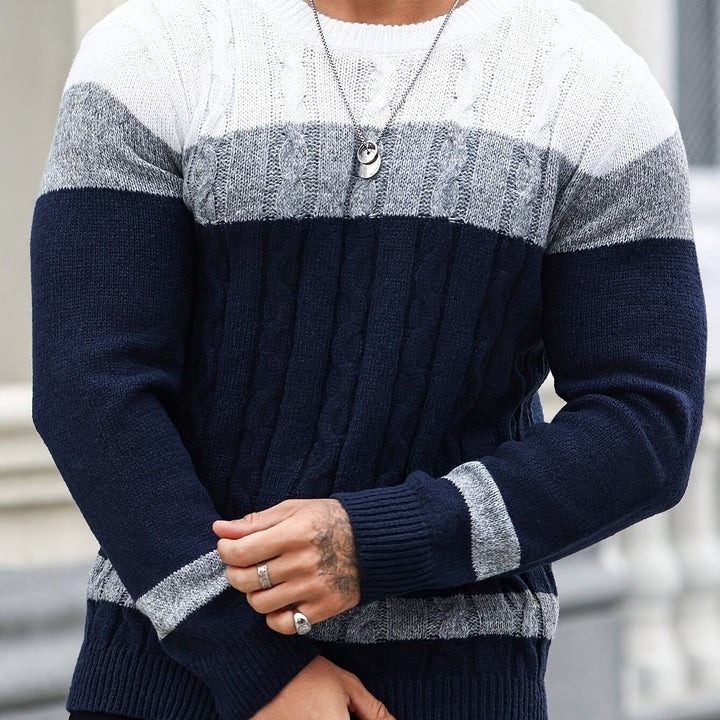 Men's Cable Knit Crew Neck Jumper