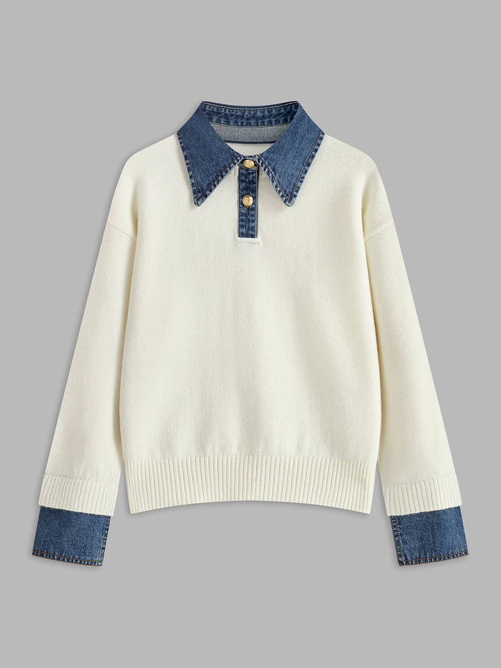 Women's Panel Lapel Knit Jumper