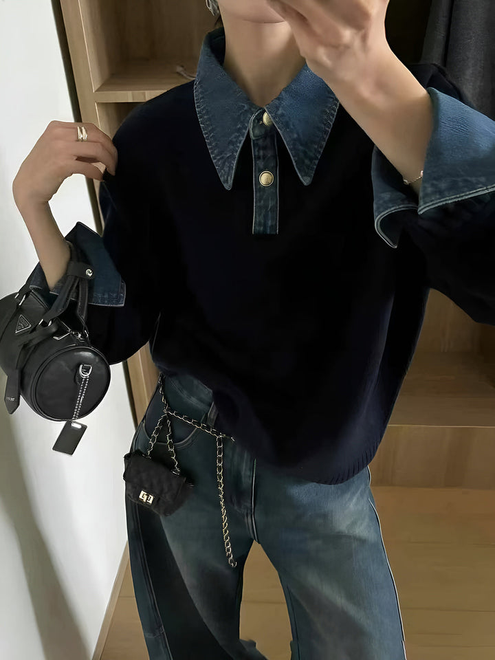 Women's Panel Lapel Knit Jumper