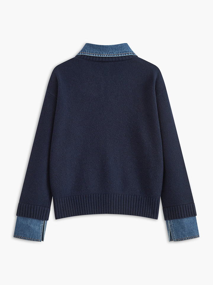 Women's Panel Lapel Knit Jumper