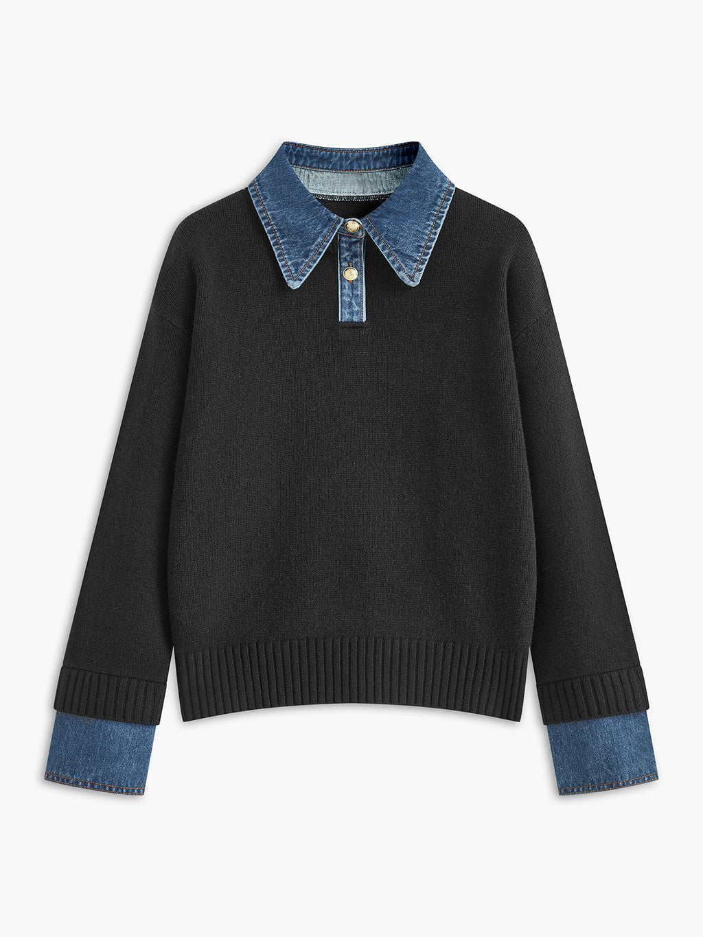 Jersey de punto con solapas de panel para mujer
