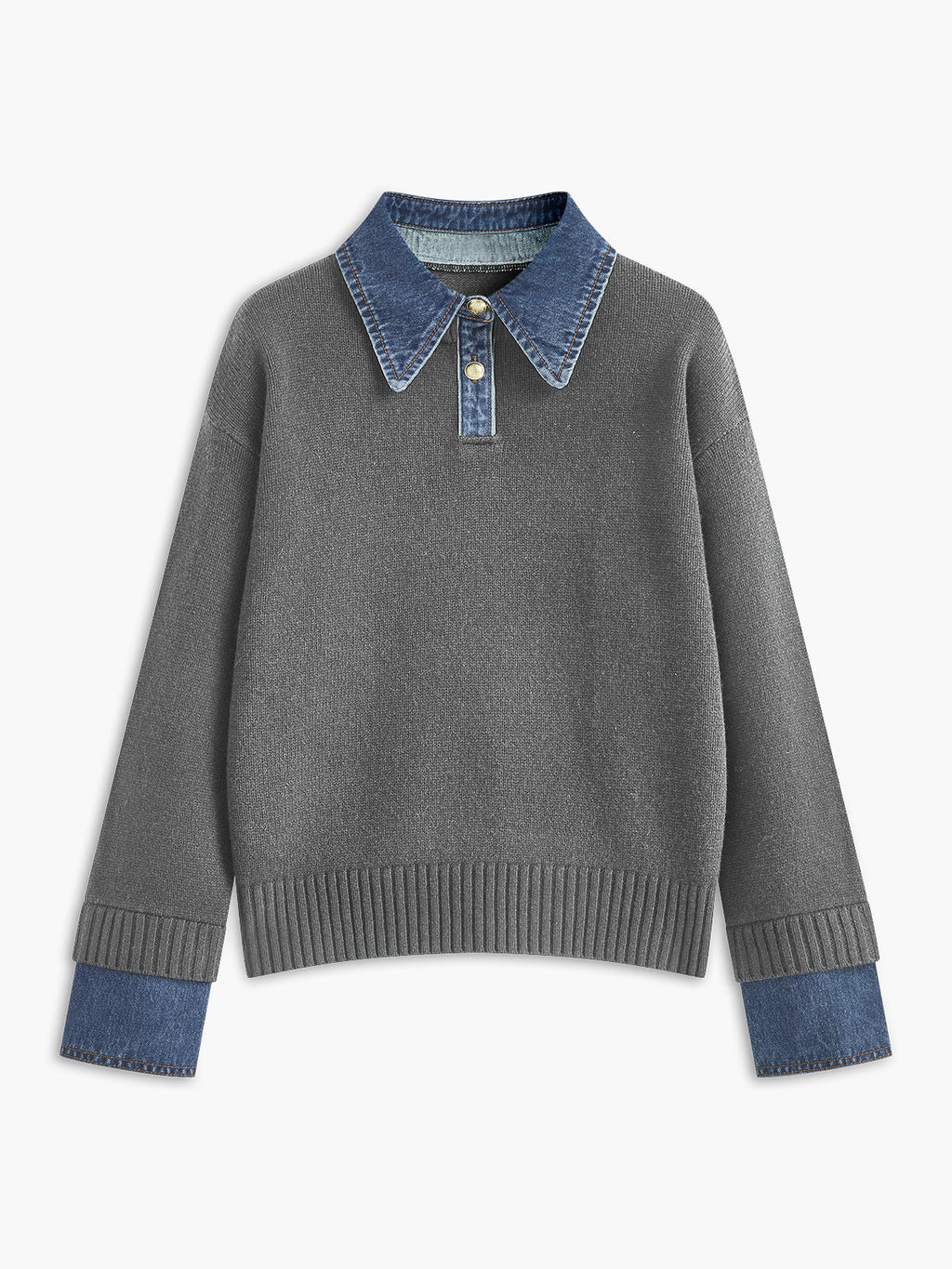 Jersey de punto con solapas de panel para mujer