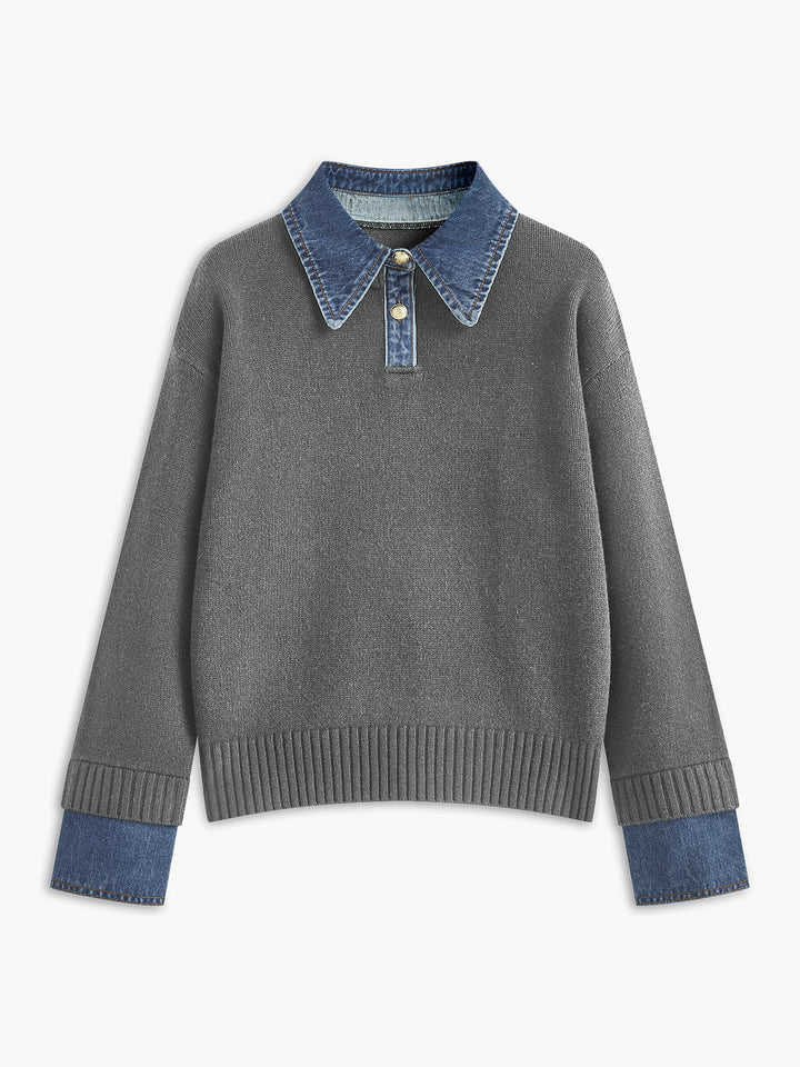 Women's Panel Lapel Knit Jumper