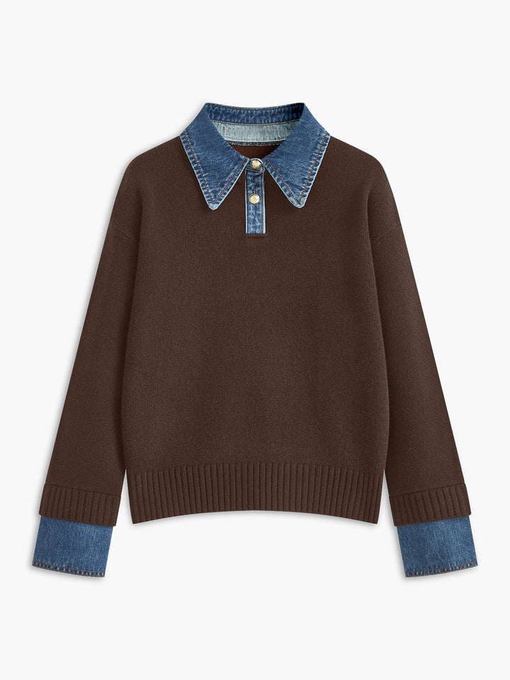 Women's Panel Lapel Knit Jumper
