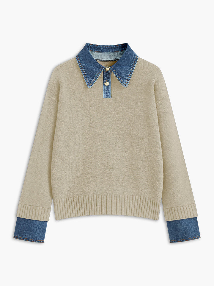 Women's Panel Lapel Knit Jumper