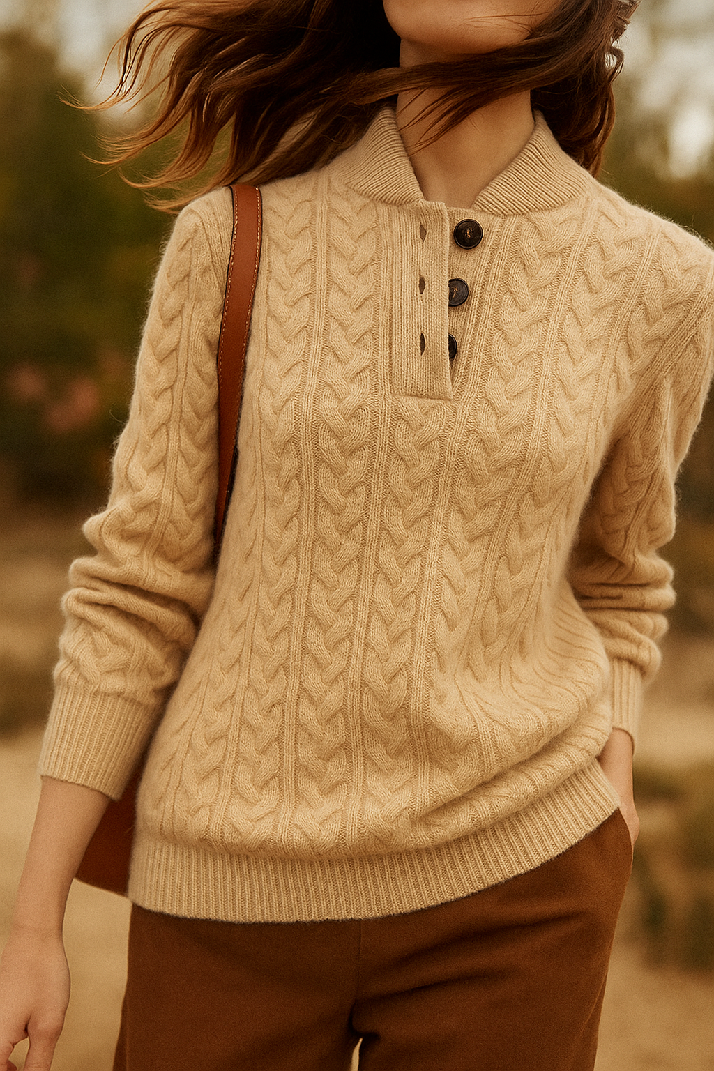 Women's Cable Knit Cashmere Blend Jumper
