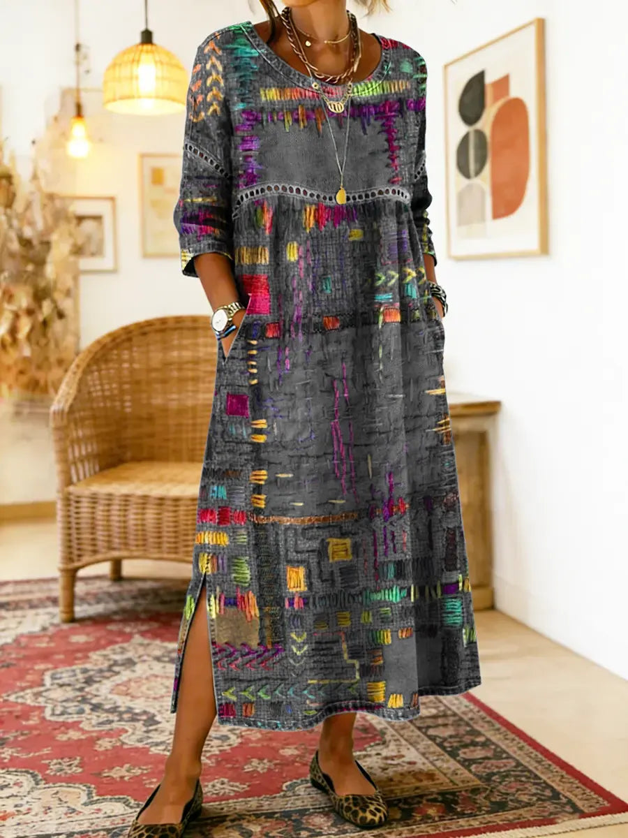 Women's Denim Patchwork Dress