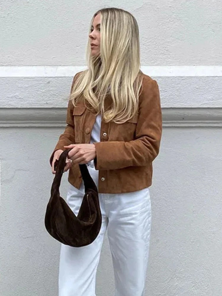 Women's Suede Effect Shirt Jacket
