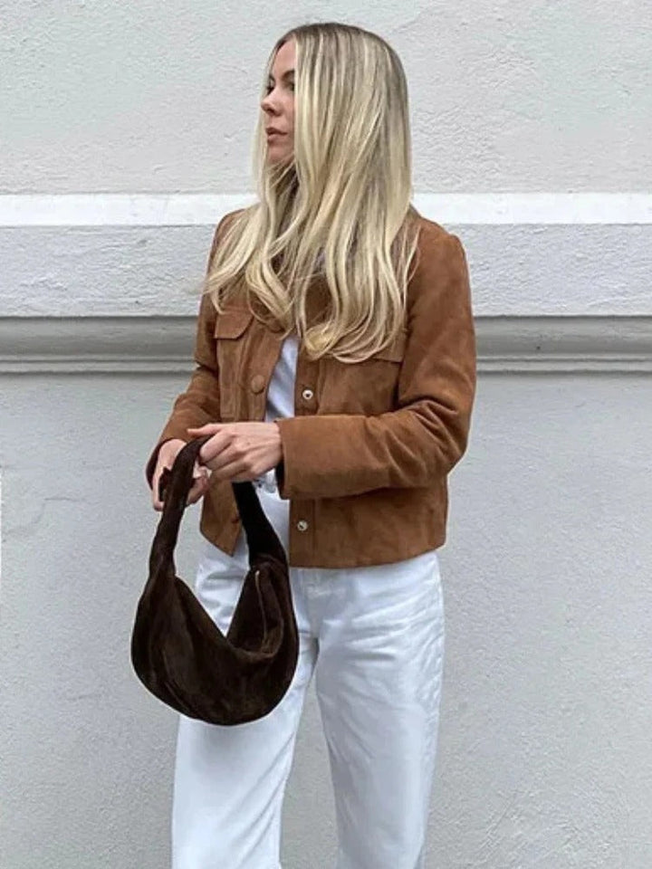 Women's Suede Effect Shirt Jacket