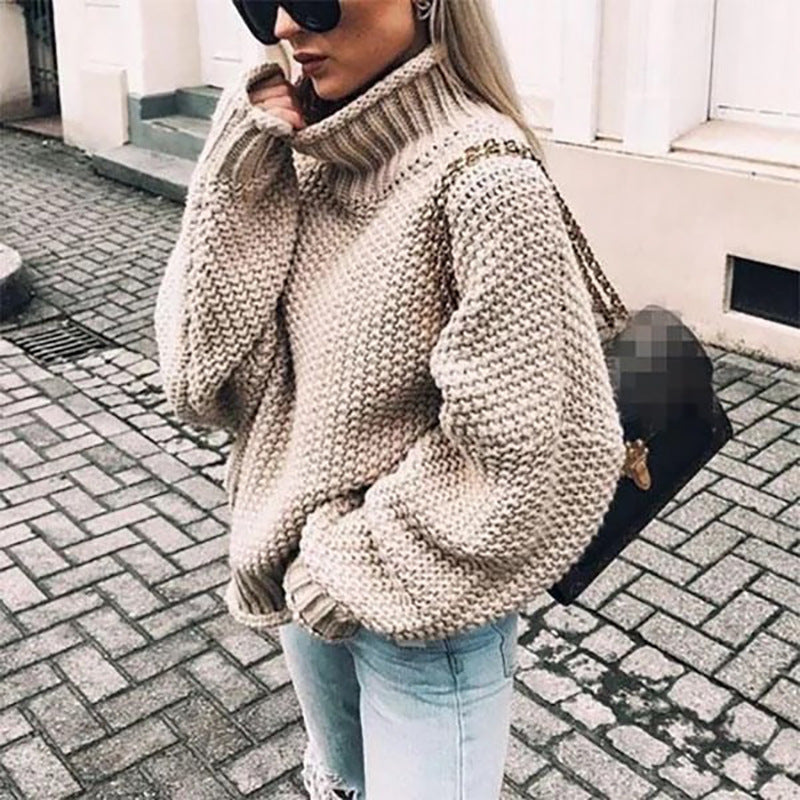 Women's Chunky Knit Turtleneck Jumper