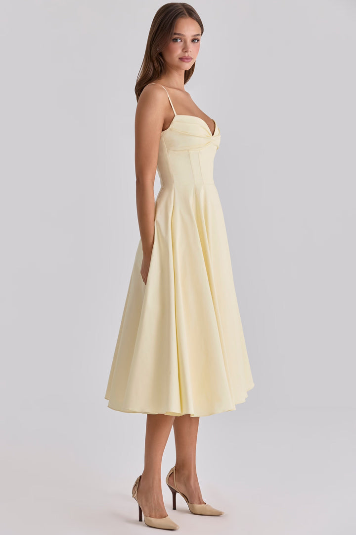 Women's Gathered Bust Midi Dress