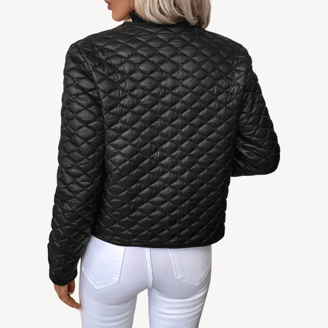 Women's Quilted Jacket with Zip and Pockets