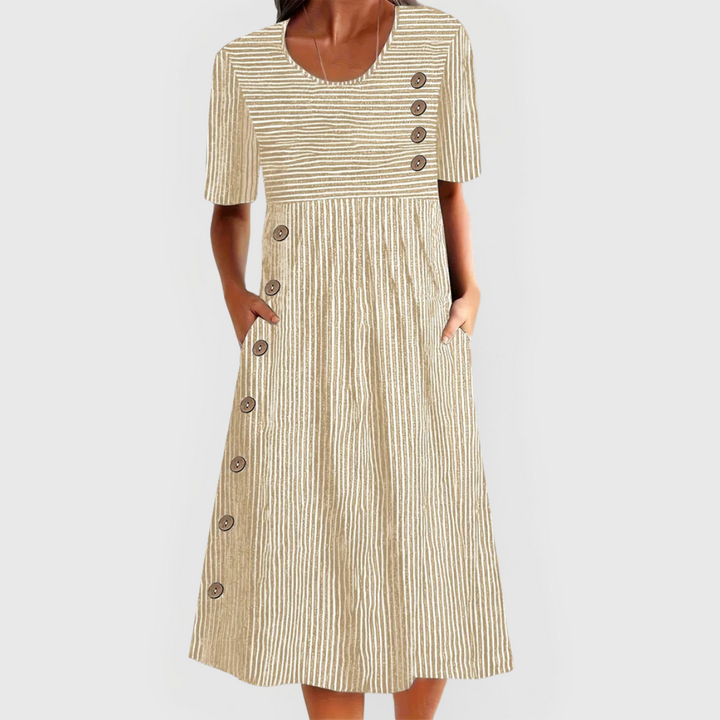 Marta | Women's Striped Midi Dress